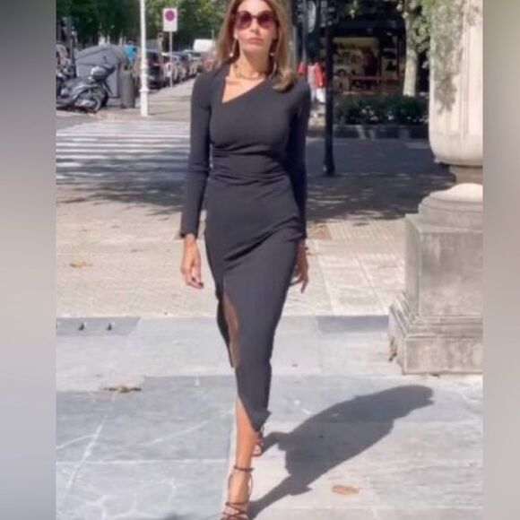 Zara Asymmetric Neck Dress - Picture 6 of 7